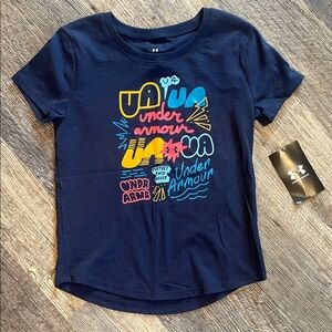 Under Armour Girls Blue Graphic Tee